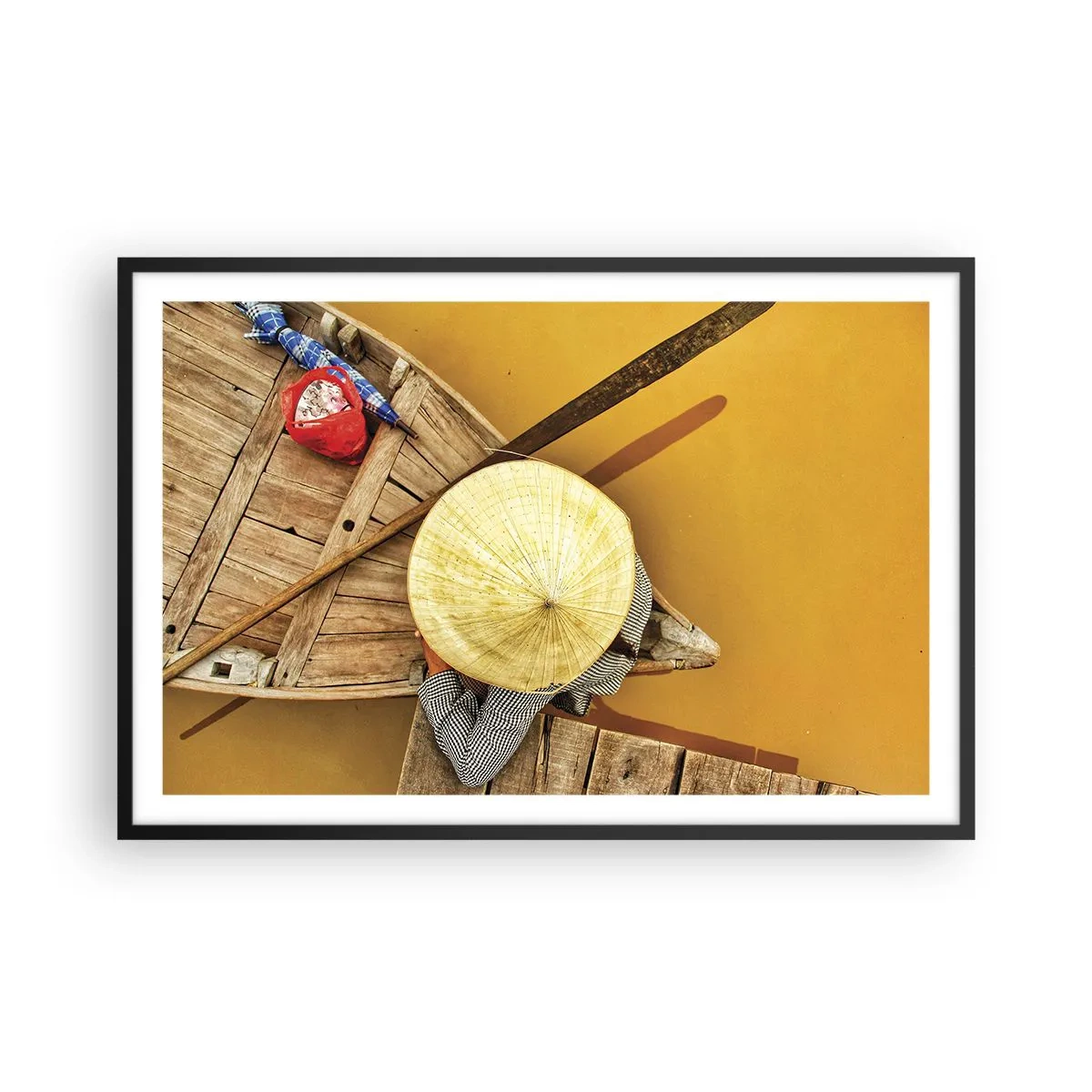 Poster in black frame - Life on a Yellow River - 91x61 cm