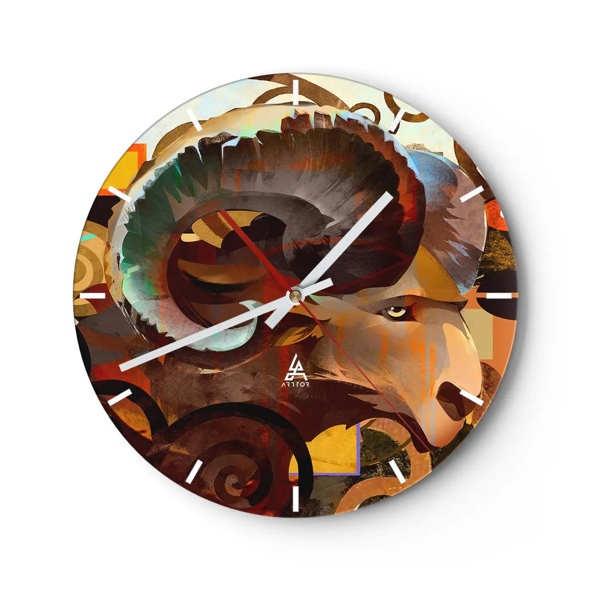 Wall clock - Clock on glass - Magic - Religions - Rituals - 40x40 cm