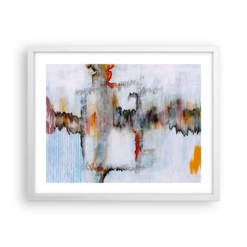 Poster in white frmae - With a Stick on Water - 50x40 cm
