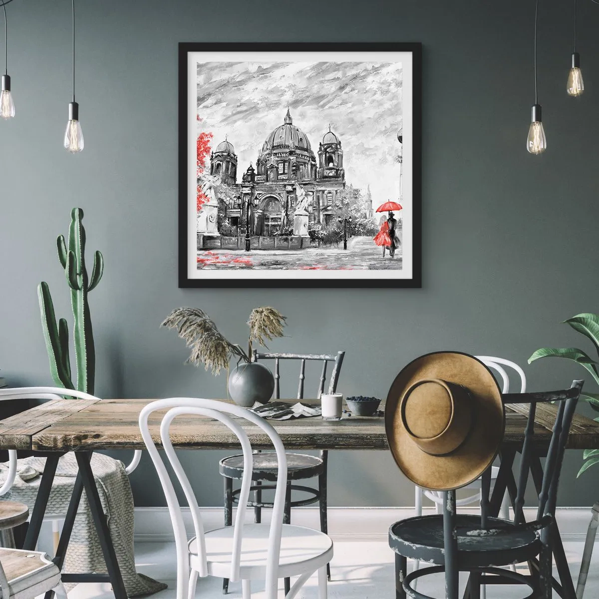 Poster in black frame - Berlin Encounter - 60x60 cm