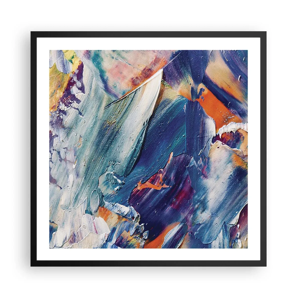 Poster in black frame - Whirlwind of Colour - 60x60 cm