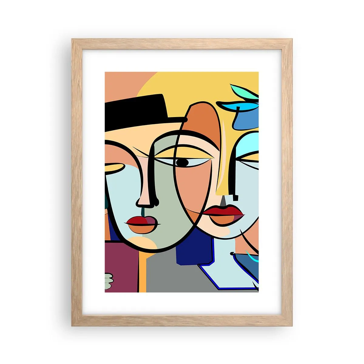 Poster in light oak frame - Rendez-vous Picasso Style - 30x40 cm