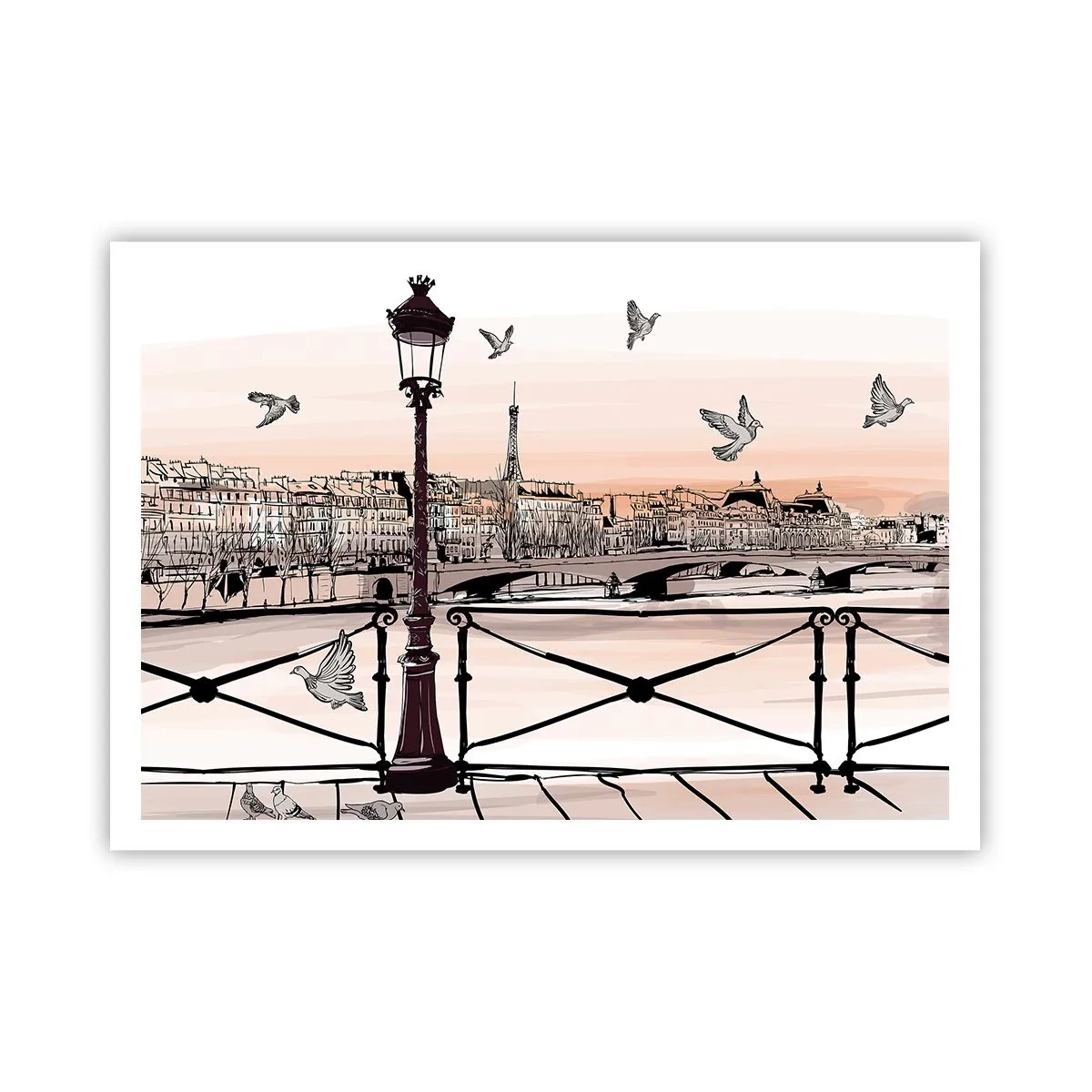 Poster - Over the Roofs of Paris - 100x70 cm