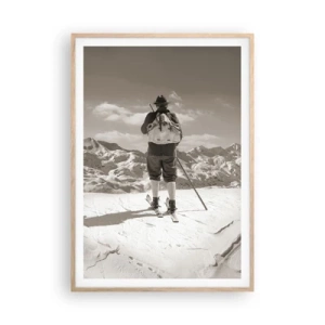 Poster in light oak frame - Mountains Are the Same - 70x100 cm