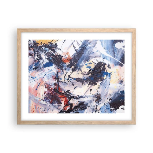 Poster in light oak frame - Crazy Dance of Abstraction - 50x40 cm
