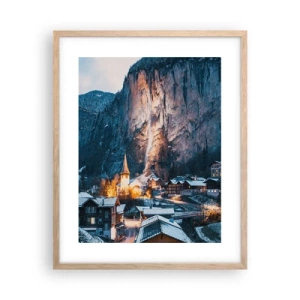 Poster in light oak frame - Sparkling Winter Spirit - 40x50 cm
