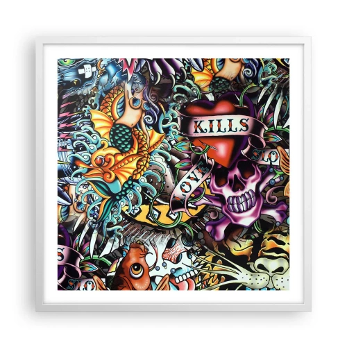 Poster in white frmae - Dream of a Tattoo Artist - 60x60 cm