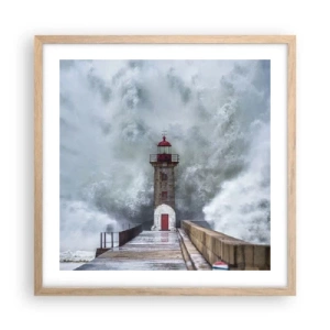 Poster in light oak frame - Roar of Waters, Whirr of the Wind - 50x50 cm