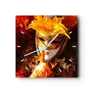 Wall clock - Clock on glass - Secret Is Part of the Game - 30x30 cm