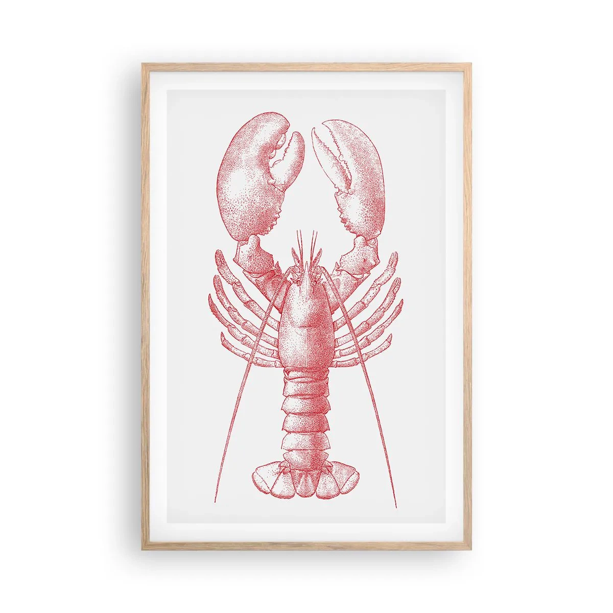 Poster in light oak frame - Lobster Worthy of a Lobster - 61x91 cm