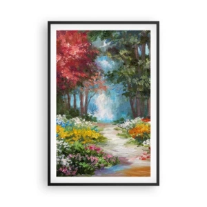 Poster in black frame - Wood Garden, Flowery Forest - 61x91 cm