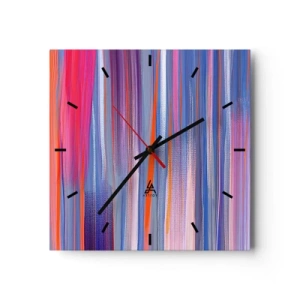 Wall clock - Clock on glass - Like a Rainbow - 40x40 cm