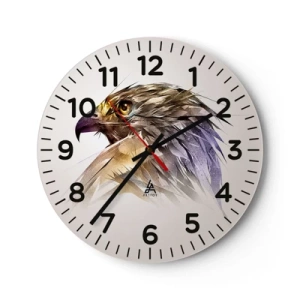 Wall clock - Clock on glass - Portrait of a Warrior - 40x40 cm