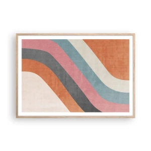 Poster in light oak frame - Diagonal Composition - Movement - 100x70 cm