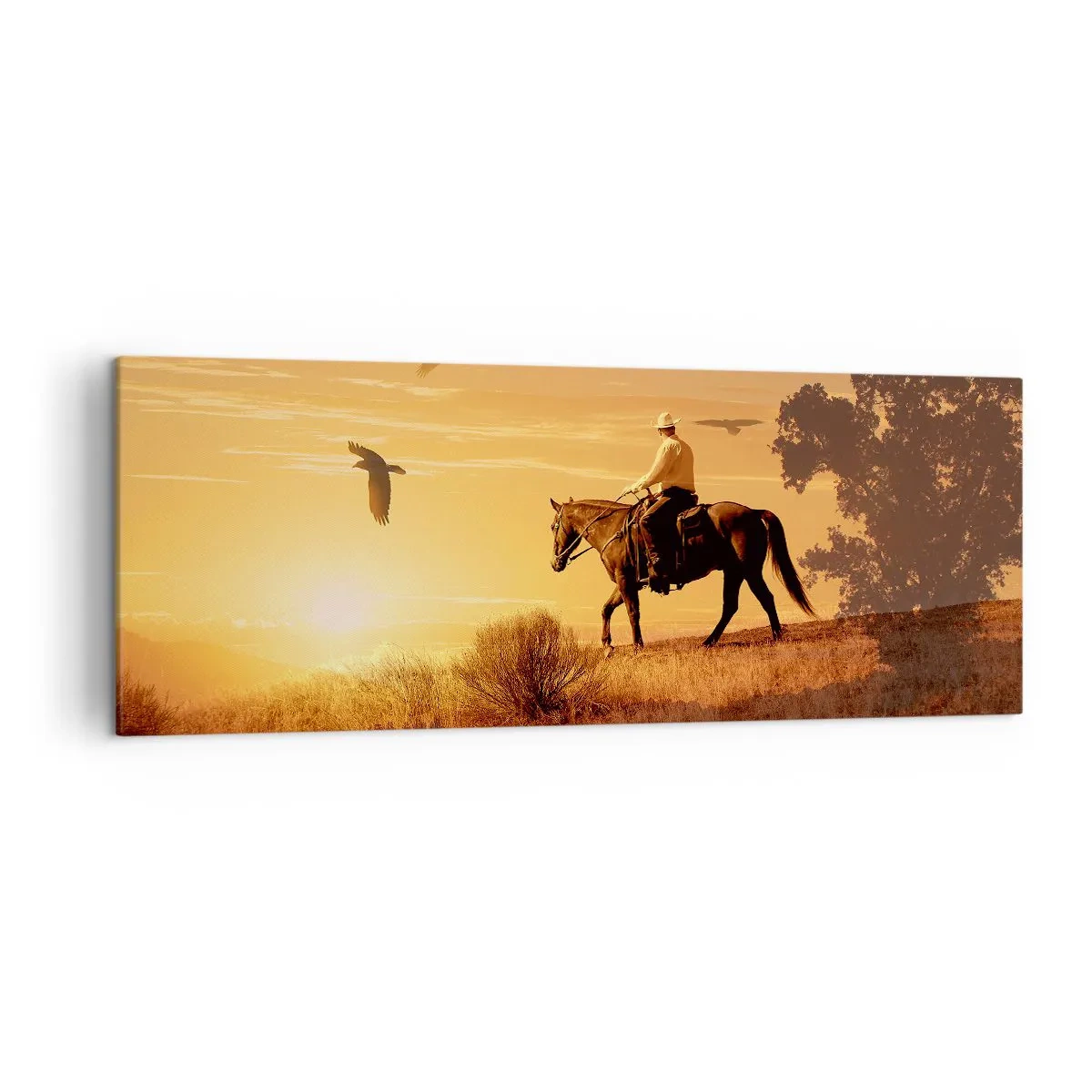 Canvas picture - Alone through the Prairie - 140x50 cm