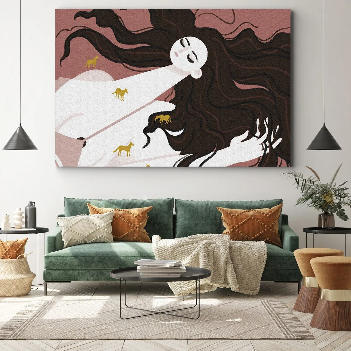 Canvas picture - Dream of a Golden Horse - 120x80 cm