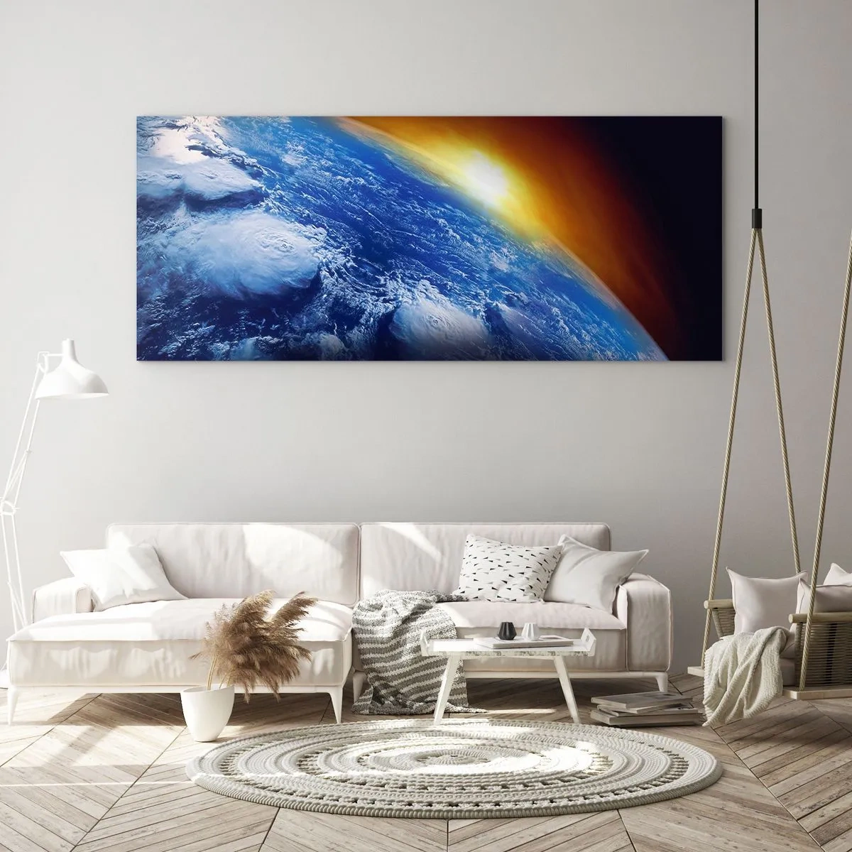 Glass picture - Sunrise by the Blue Planet - 120x50 cm