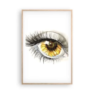 Poster in light oak frame - Look Hot As a Summer - 61x91 cm