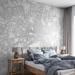 Photo Wallpaper Premium Sand - Map of London Maze - City, City map, London - 250x175 cm