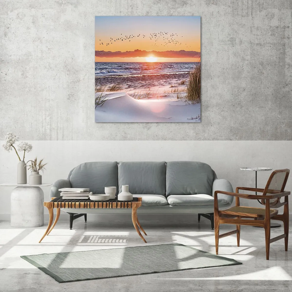 Glass picture - Horizontal Landscape - 30x30 cm