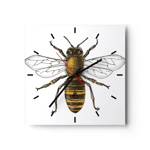 Wall clock - Clock on glass - Beautiful and Good - 40x40 cm