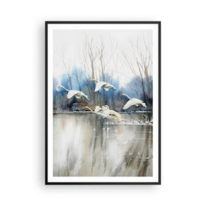 Poster in black frame - Like in a Fairy Tale about Wild Swans - 70x100 cm