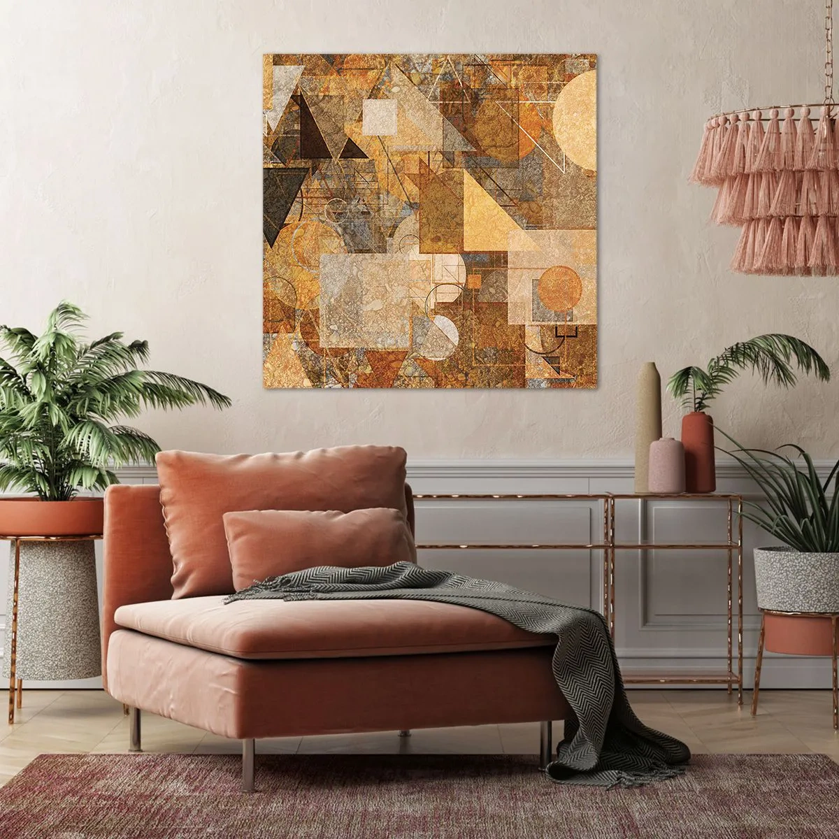 Canvas picture - Cubist Study in Brown - 70x70 cm