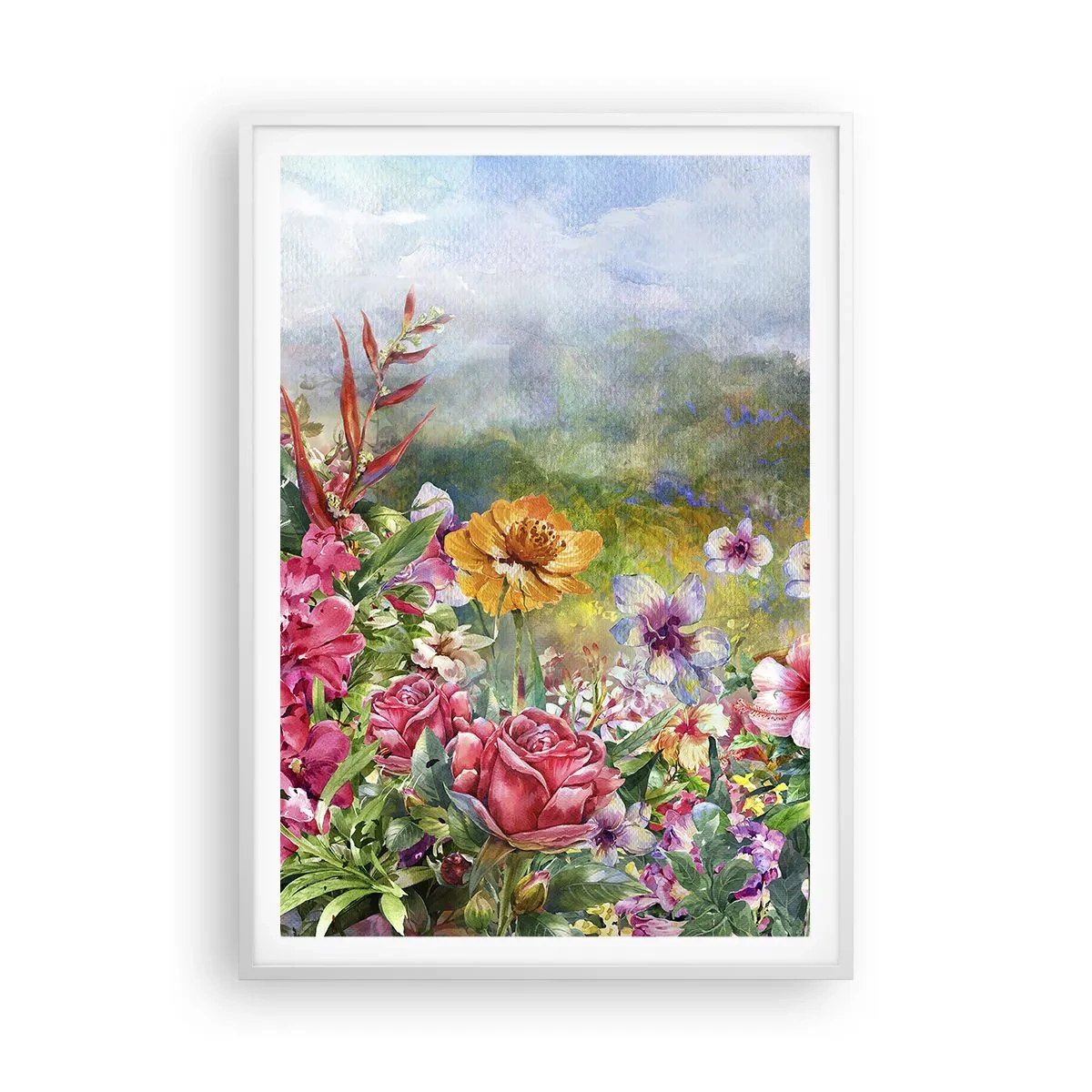 Poster in white frmae - Garden which Went Crazy - 70x100 cm