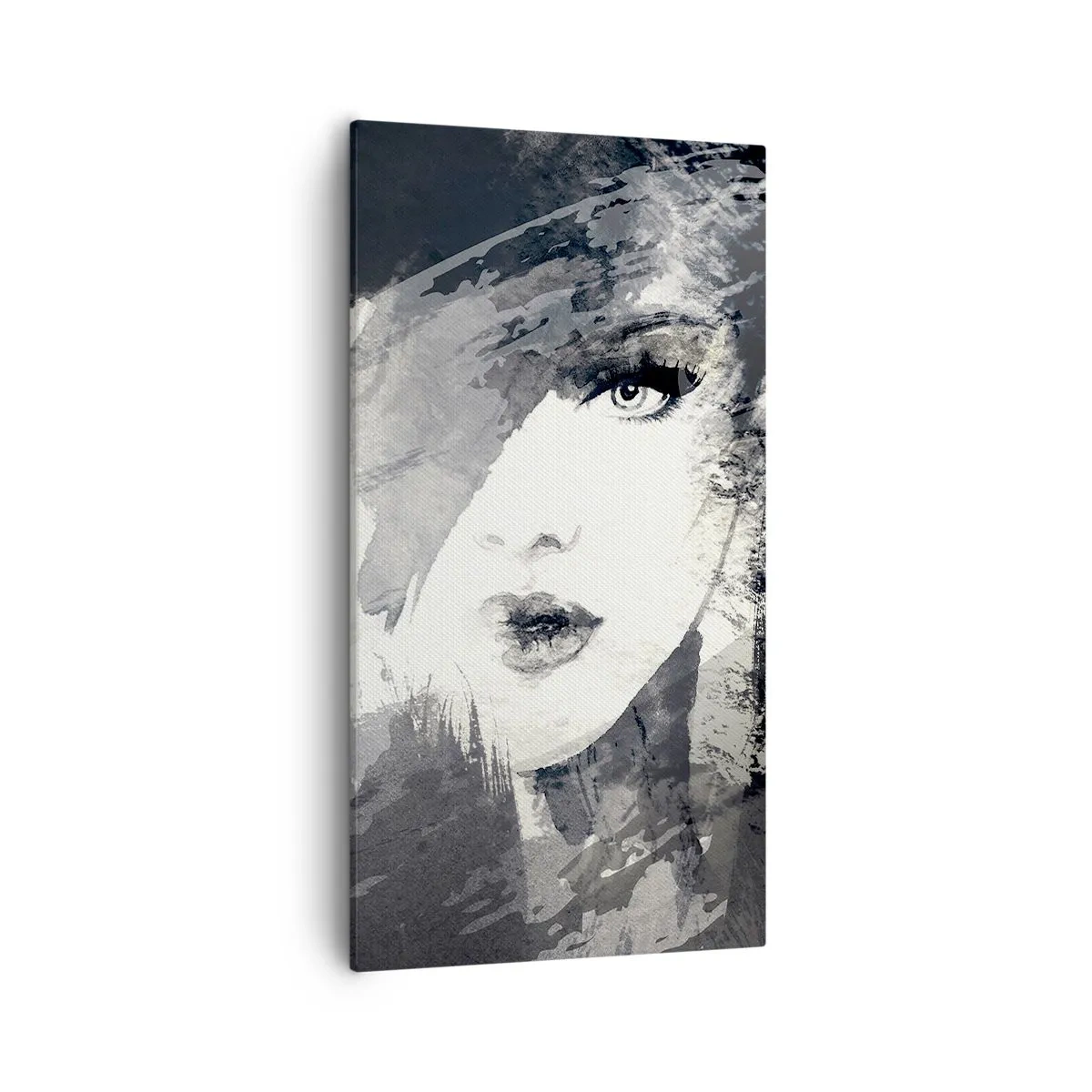 Canvas picture - From Behind Grey Voile - 55x100 cm