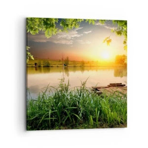 Canvas picture - Landscape in a Green Frame - 70x70 cm