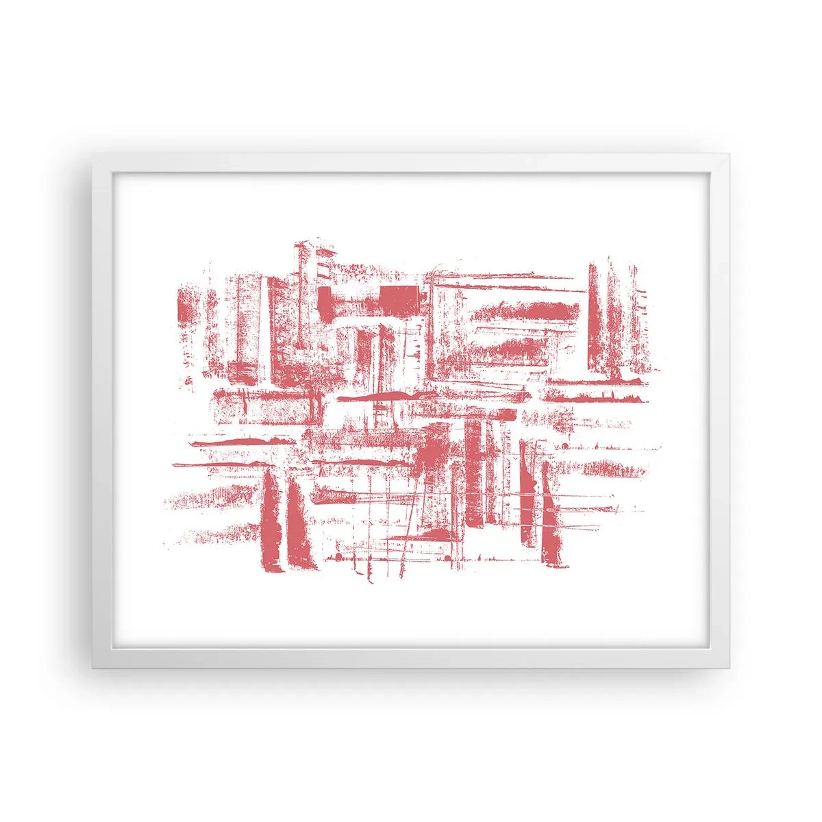 Poster in white frmae - Red City - 50x40 cm
