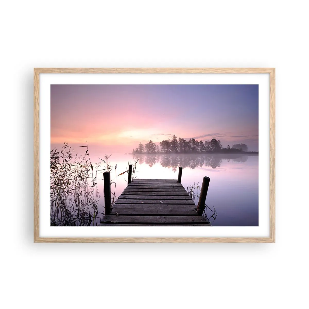 Poster in light oak frame - Out from a Lilac Fog… - 70x50 cm