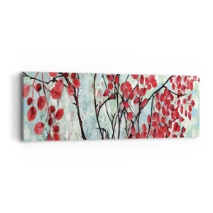 Canvas picture - Tree in Scarlet - 90x30 cm
