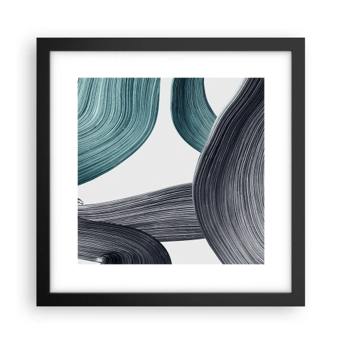 Poster in black frame - Emerald and Black Trails - 30x30 cm
