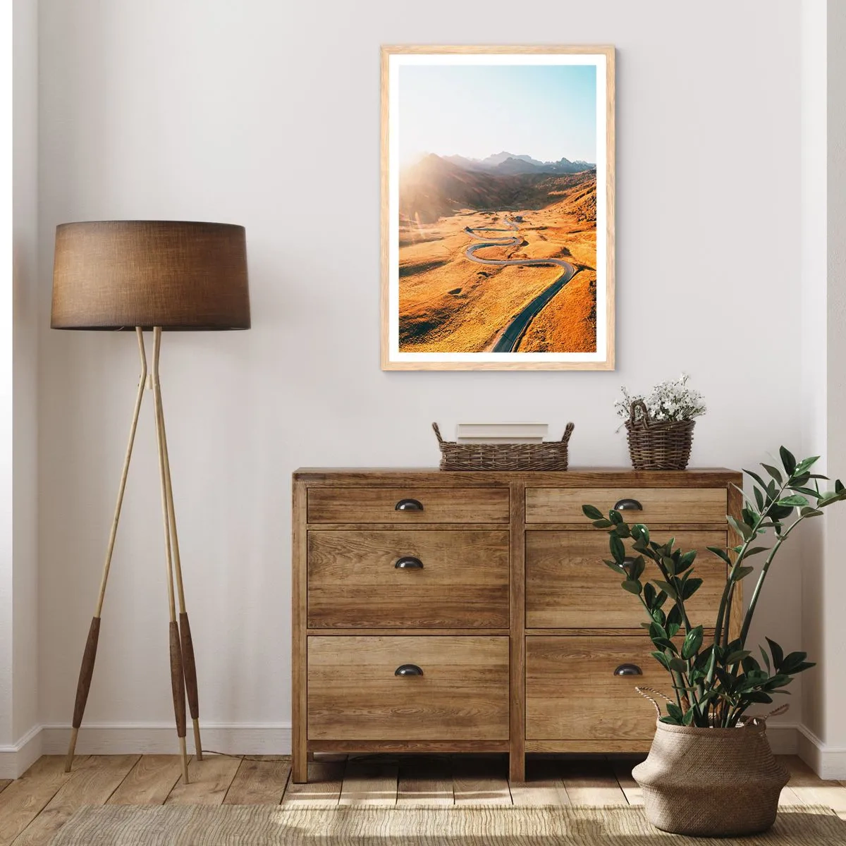Poster in light oak frame - In a Golden Valley - 70x100 cm