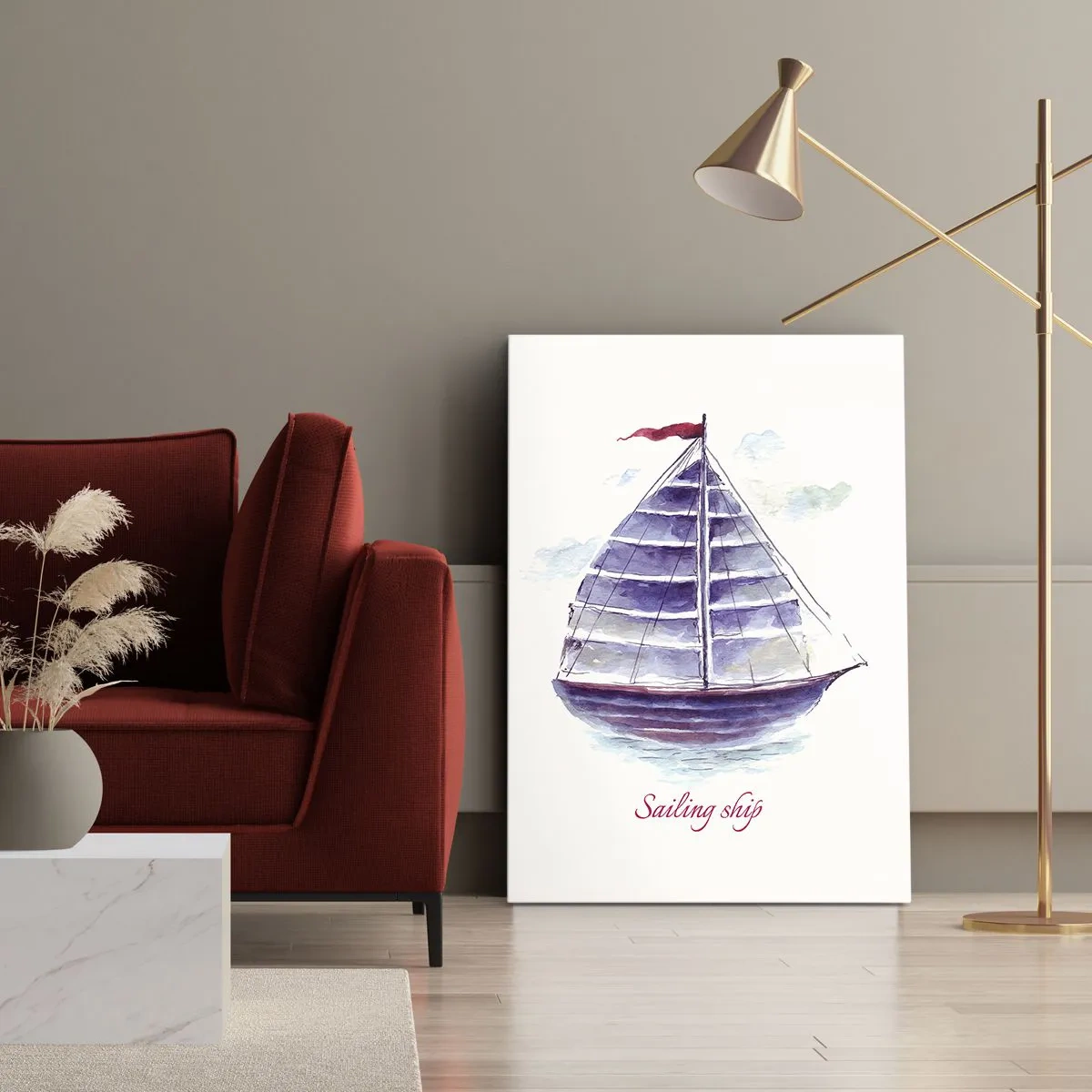 Canvas picture - Full Sails And Calm Waters - 50x70 cm