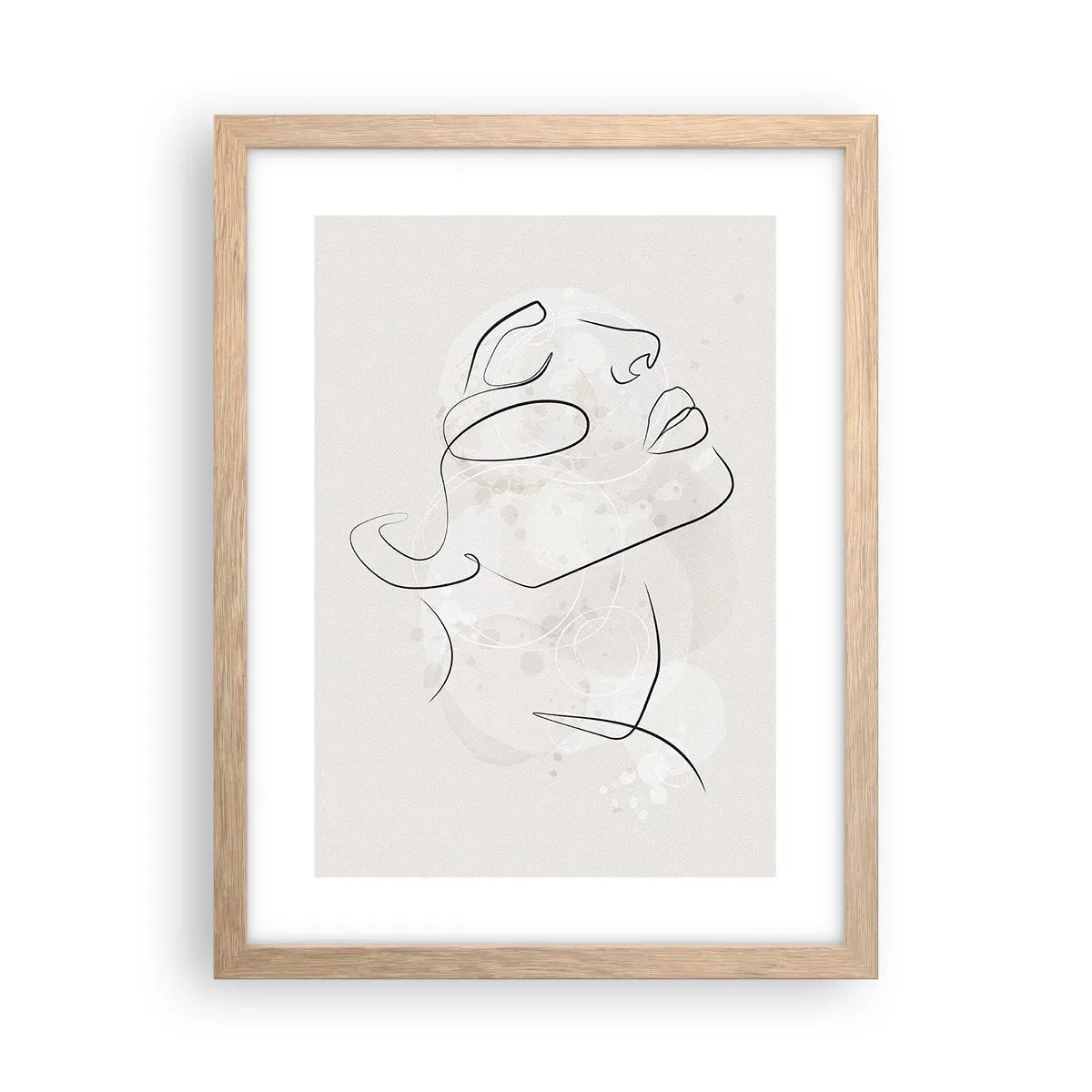 Poster in light oak frame - Outline of Happiness - 30x40 cm
