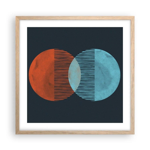 Poster in light oak frame - Astronomical Fantasy - 50x50 cm