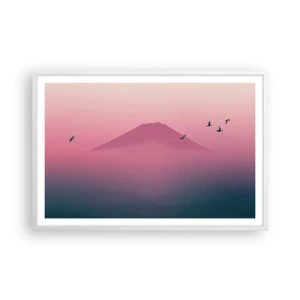 Poster in white frmae - Wanderers above Clouds - 91x61 cm