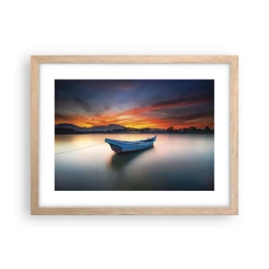 Poster in light oak frame - Here Comes a Good Night - 40x30 cm