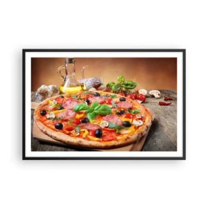 Poster in black frame - With a Real Italian Flavouring - 91x61 cm