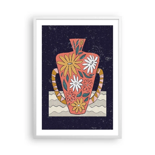 Poster in white frmae - Painted Vase - 50x70 cm