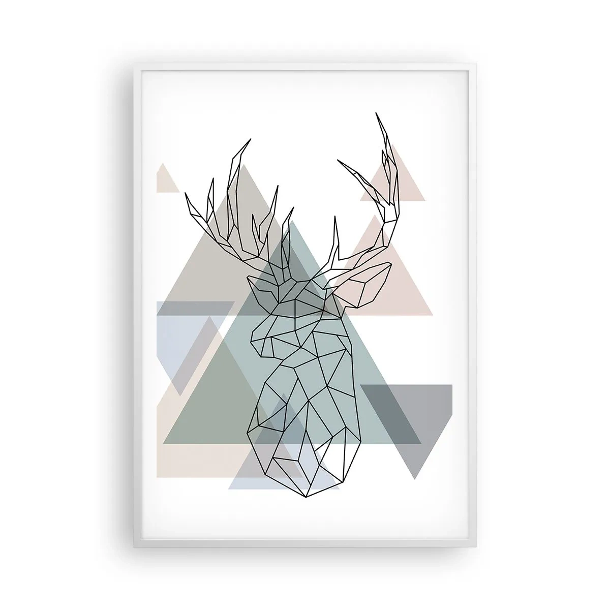 Poster in white frmae - In a Geometrical Forest - 70x100 cm