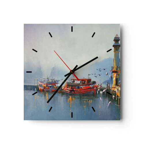 Wall clock - Clock on glass - At the End of the World - 30x30 cm