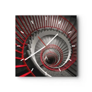 Wall clock - Clock on glass - Games of Architecture - 40x40 cm