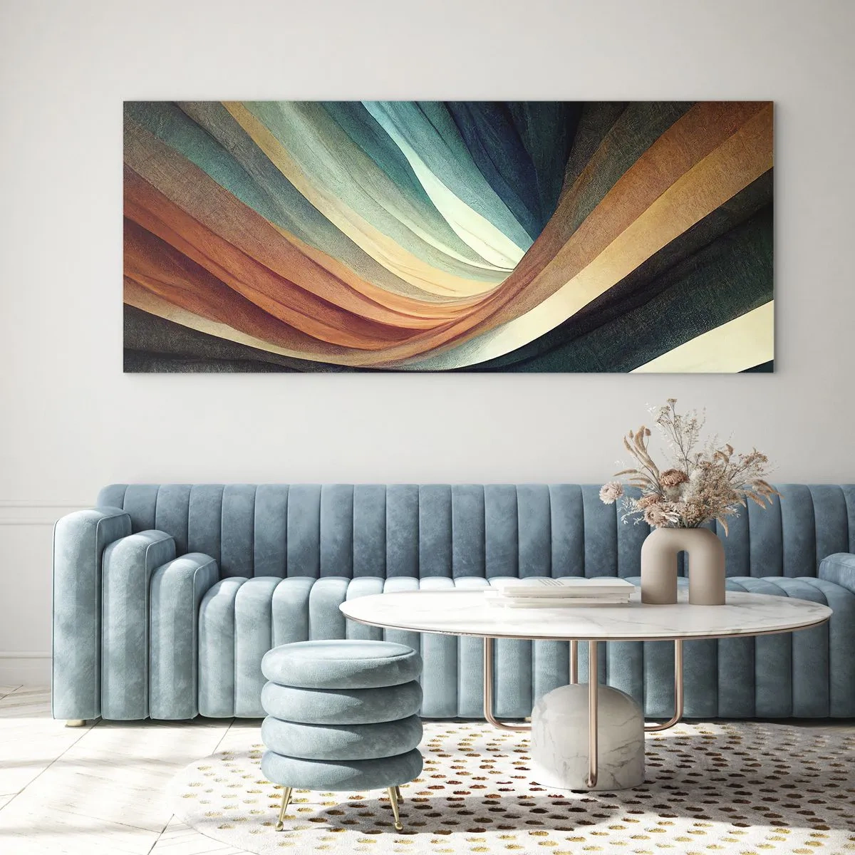 Glass picture - Woven from Colours - 90x30 cm