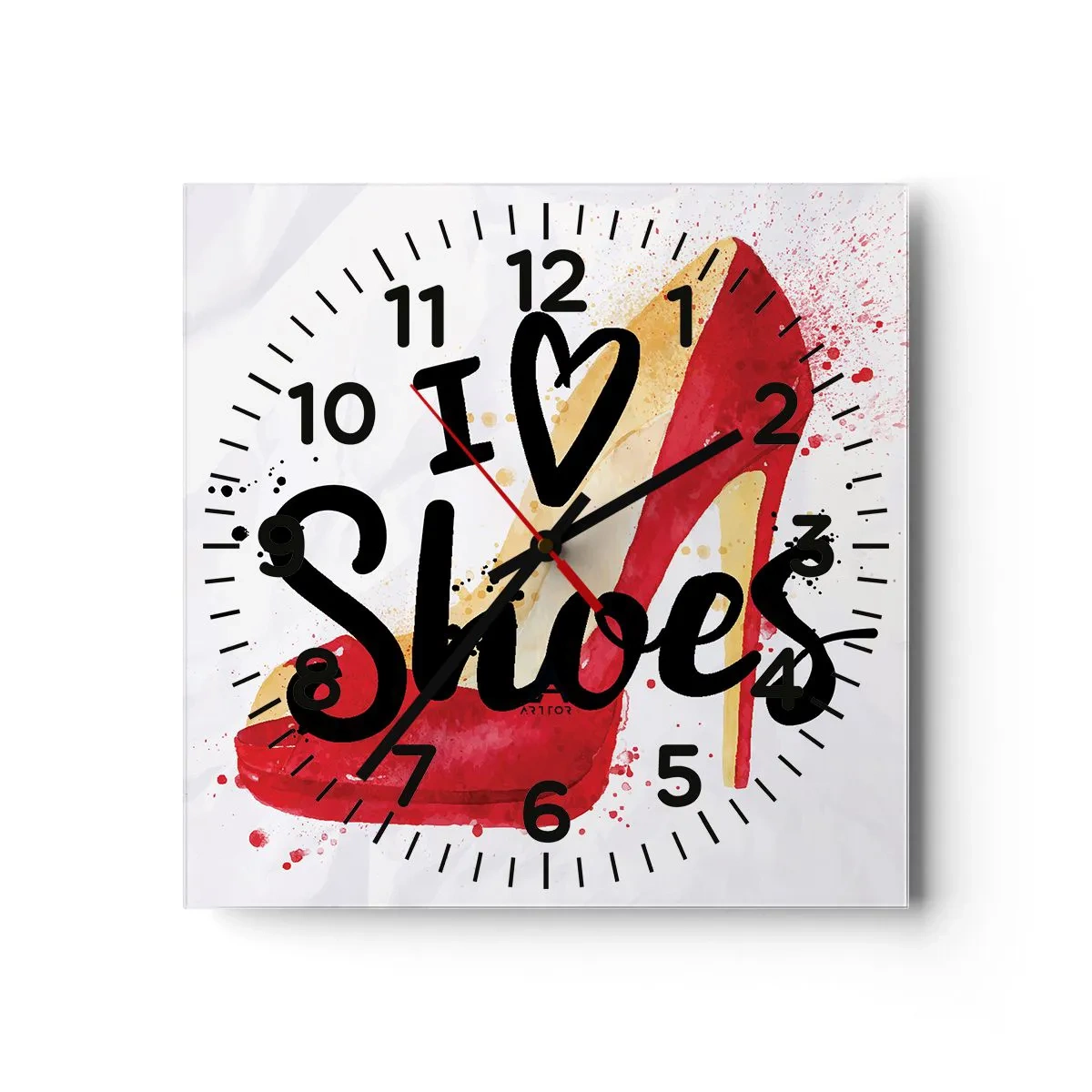 Wall clock - Clock on glass - Love Has Many Names - 30x30 cm