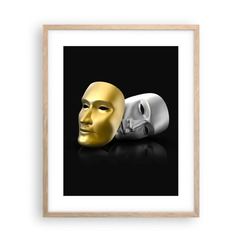 Poster in light oak frame - Life Is a Theatre - 40x50 cm