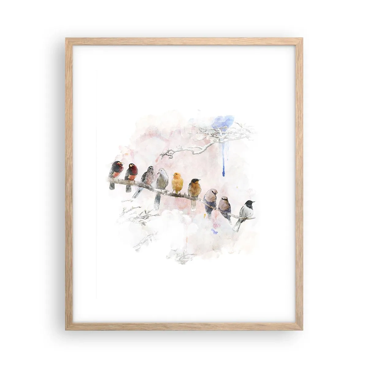 Poster in light oak frame - Winged Encounter - 40x50 cm