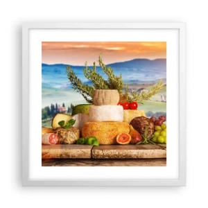 Poster in white frmae - Italian Joie de Vivre - 40x40 cm